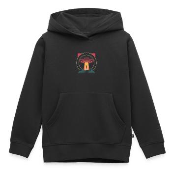 Détournement d’OVNI dans une nuit mystérieuse - Sweat Premium à capuche enfant bio - noir - Devant - AI Model Kid Male (0cm)