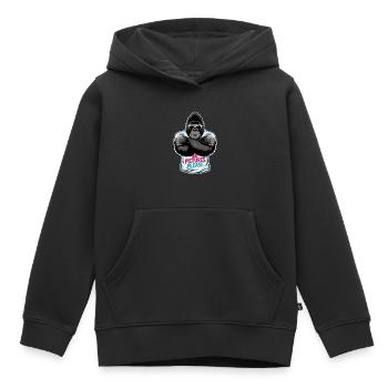 Pas de photos s’il vous plaît - Sweat Premium à capuche enfant bio - noir - Devant - AI Model Kid Male (0cm)