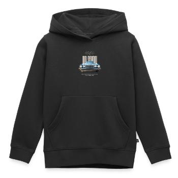 Muscle car à l’ancienne - Sweat Premium à capuche enfant bio - noir - Devant - AI Model Kid Male (0cm)