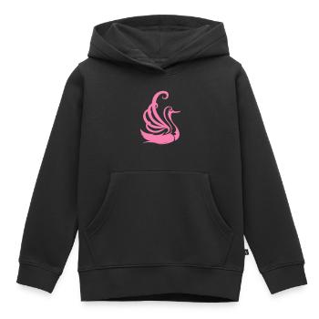 cygne - Sweat Premium à capuche enfant bio - noir - Devant - AI Model Kid Male (0cm)