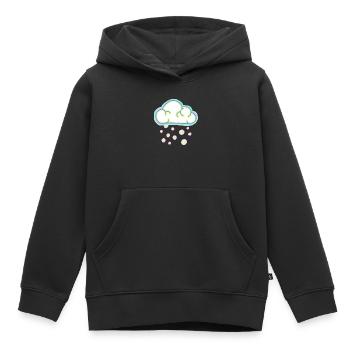 nuage pastel et neige - Sweat Premium à capuche enfant bio - noir - Devant - AI Model Kid Male (0cm)