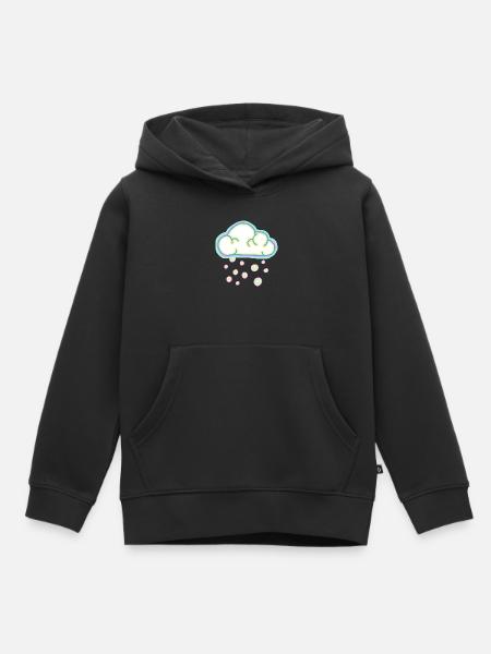 nuage pastel et neige - Sweat Premium à capuche enfant bio - noir