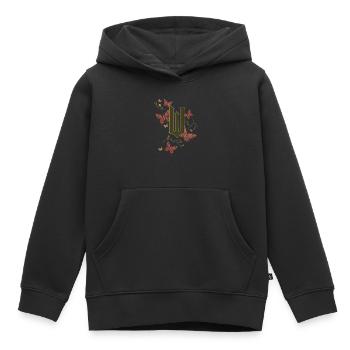 Wicked Design Logo With Butterflies - Kids Premium Organic Hoodie - black - Front - AI Model Kid Male (0cm)