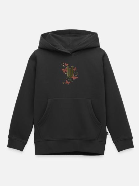 Wicked Design Logo Avec Des Papillons - Sweat Premium à capuche enfant bio - noir