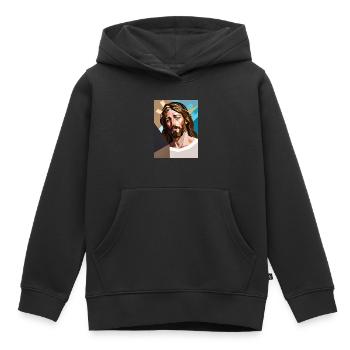 Abstraction sacrée - Sweat Premium à capuche enfant bio - noir - Devant - AI Model Kid Male (0cm)