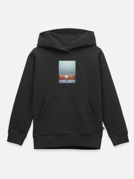 Frau im Trenchcoat - Kinder Premium Organic Hoodie - Schwarz