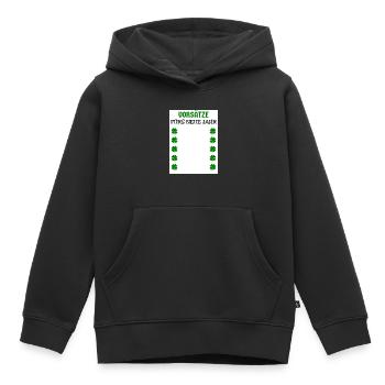 Résolutions du Nouvel An Trèfles du réveillon du Nouvel An - Sweat Premium à capuche enfant bio - noir - Devant - AI Model Kid Male (0cm)