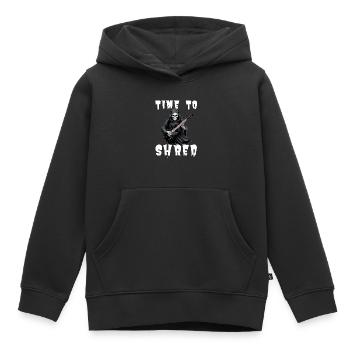 Time To Shred Grim Reaper Guitar - Kinder Premium Organic Hoodie - Schwarz - Vorne - AI Model Kid Male (0cm)