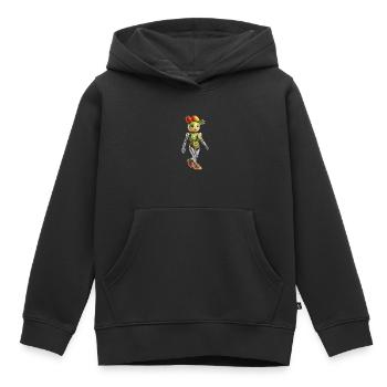 Kiwi Bot Fruit Parade - Kinder Premium Organic Hoodie - Schwarz - Vorne - AI Model Kid Male (0cm)