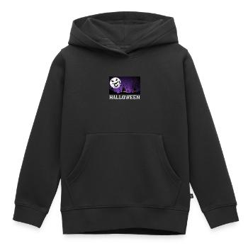 Manoir hanté d’Halloween - Sweat Premium à capuche enfant bio - noir - Devant - AI Model Kid Male (0cm)