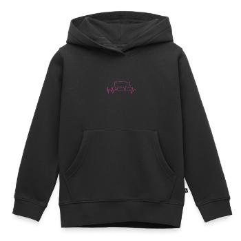 porc - Sweat Premium à capuche enfant bio - noir - Devant - AI Model Kid Male (0cm)