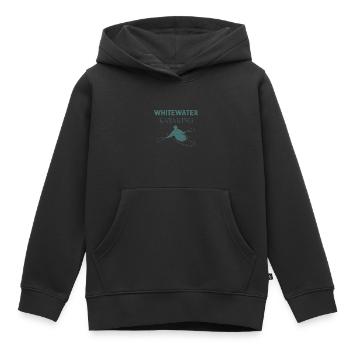 Kayak en eaux vives - Sweat Premium à capuche enfant bio - noir - Devant - AI Model Kid Male (0cm)