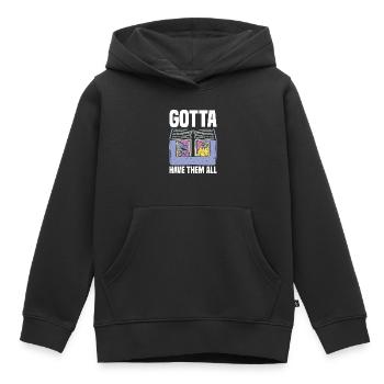 Karten sammler - Kinder Premium Organic Hoodie - Schwarz - Vorne - AI Model Kid Male (0cm)