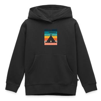 Camper - Sweat Premium à capuche enfant bio - noir - Devant - AI Model Kid Male (0cm)