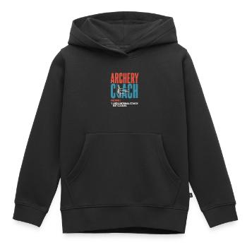 Tir à l’arc Flèche Tir à l’arc Tir à l’arc - Sweat Premium à capuche enfant bio - noir - Devant - AI Model Kid Male (0cm)