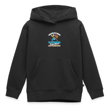 Baseball Paar - Kinder Premium Organic Hoodie - Schwarz - Vorne - AI Model Kid Male (0cm)