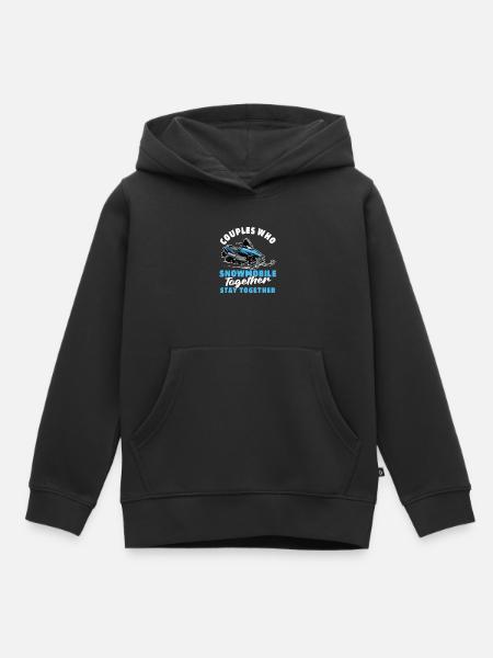 Schneemobil Motorschlitten Paar - Kinder Premium Organic Hoodie - Schwarz