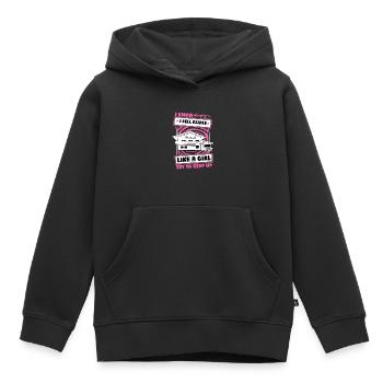 Agent immobilier Fille - Sweat Premium à capuche enfant bio - noir - Devant - AI Model Kid Male (0cm)