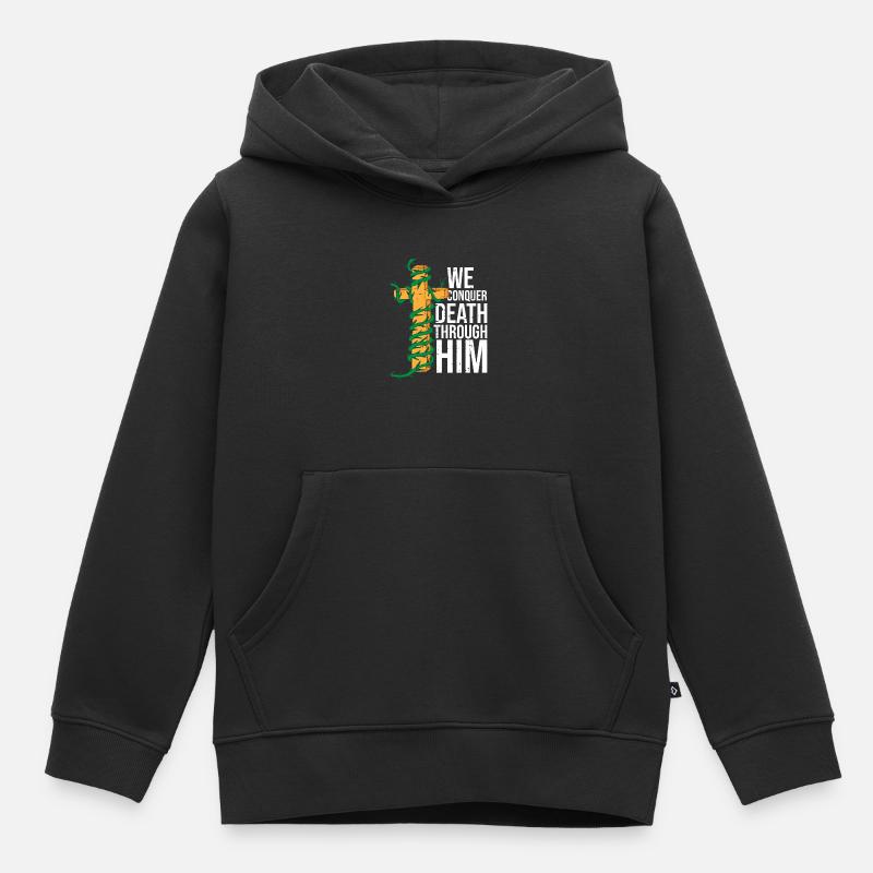 Christ Christianisme Mort - Sweat Premium à capuche enfant bio - noir