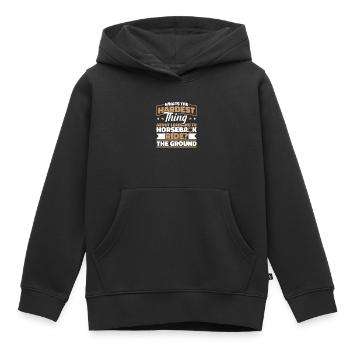 Équitation équestre amusante Endurance - Sweat Premium à capuche enfant bio - noir - Devant - AI Model Kid Male (0cm)