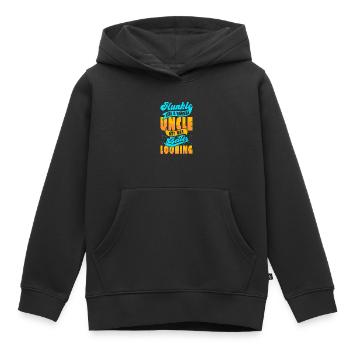 Onkel - Kinder Premium Organic Hoodie - Schwarz - Vorne - AI Model Kid Male (0cm)