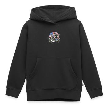 Moto Motard Motard - Sweat Premium à capuche enfant bio - noir - Devant - AI Model Kid Male (0cm)