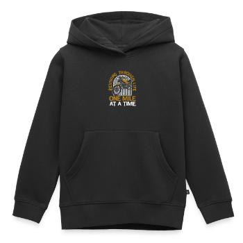 Moto Motard Motard - Sweat Premium à capuche enfant bio - noir - Devant - AI Model Kid Male (0cm)