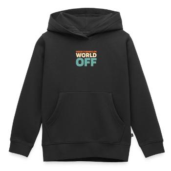 Tourneur sur bois Tourneur sur bois allumant le monde éteint - Sweat Premium à capuche enfant bio - noir - Devant - AI Model Kid Male (0cm)