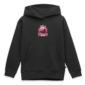 Wakeboard Wakeboarder Juste une maman wakeboard - Sweat Premium à capuche enfant bio - noir - Devant - AI Model Kid Male (0cm)