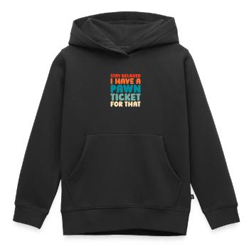 Prêteur sur gages - Sweat Premium à capuche enfant bio - noir - Devant - AI Model Kid Male (0cm)