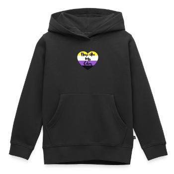 Cadeau LGBTQ non binaire non binaire drapeau non binaire - Sweat Premium à capuche enfant bio - noir - Devant - AI Model Kid Male (0cm)