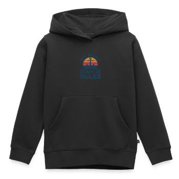 Kapitän Kapitäne Bootfahren Geschenk - Kinder Premium Organic Hoodie - Schwarz - Vorne - AI Model Kid Male (0cm)
