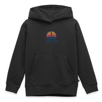 Kapitän Kapitäne Bootfahren Geschenk - Kinder Premium Organic Hoodie - Schwarz - Vorne - AI Model Kid Male (0cm)