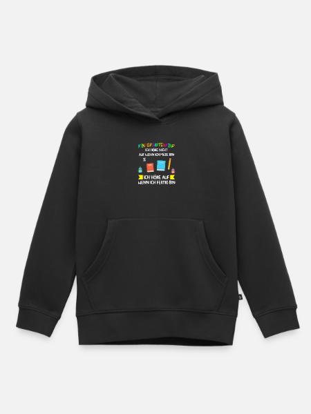 Kindergarten Anfang Kindergartenanfänger Geschenk - Kinder Premium Organic Hoodie - Schwarz