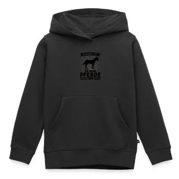 Reiten Pferd Pferdesport Geschenk - Kinder Premium Organic Hoodie - Schwarz - Vorne - AI Model Kid Male (0cm)
