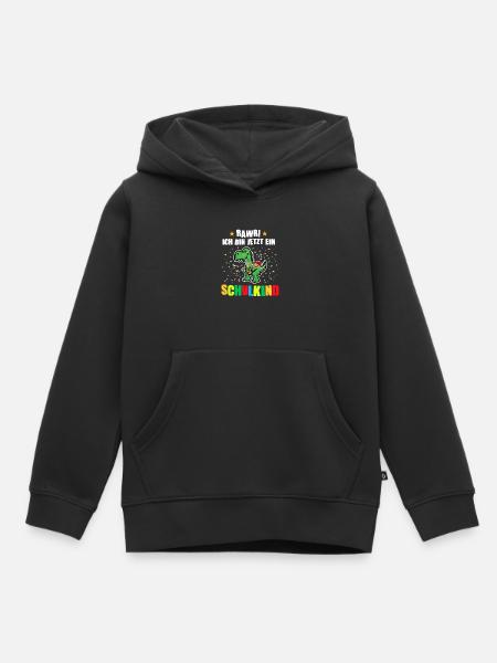 Schulkind Dino Schulstart Geschenk - Kinder Premium Organic Hoodie - Schwarz