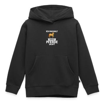 Pferd Reiten Pferdesport Geschenk - Kinder Premium Organic Hoodie - Schwarz - Vorne - AI Model Kid Male (0cm)