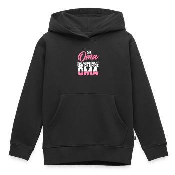 Oma Familie Enkelkind Geschenk - Kinder Premium Organic Hoodie - Schwarz - Vorne - AI Model Kid Male (0cm)