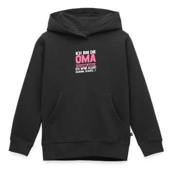 Oma Familie Enkelkind Geschenk - Kinder Premium Organic Hoodie - Schwarz - Vorne - AI Model Kid Male (0cm)