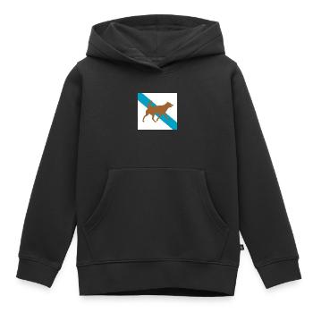 Chien chien - Sweat Premium à capuche enfant bio - noir - Devant - AI Model Kid Male (0cm)