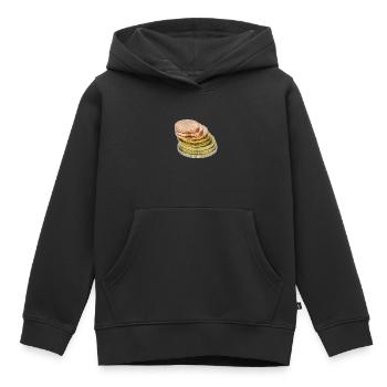 euro cent - Sweat Premium à capuche enfant bio - noir - Devant - AI Model Kid Male (0cm)