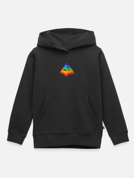 Regenbogen- Dimension Pyramide - Kinder Premium Organic Hoodie - Schwarz