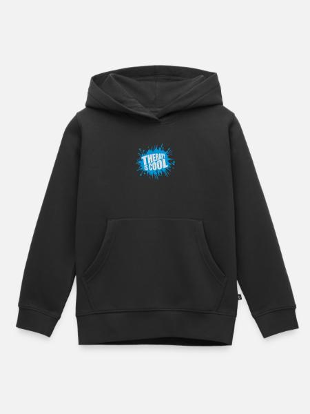 therapy is cool Zitat - Kinder Premium Organic Hoodie - Schwarz
