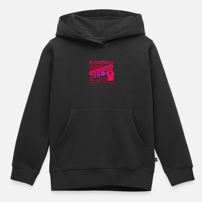 EIN WEITERER VALENTINSTAG - Kinder Premium Organic Hoodie - Schwarz