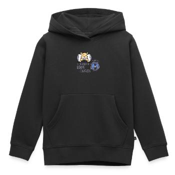 Wecker Getriebe Uhrzeit Katze Bett schlafen müde - Kinder Premium Organic Hoodie - Schwarz - Vorne - AI Model Kid Male (0cm)