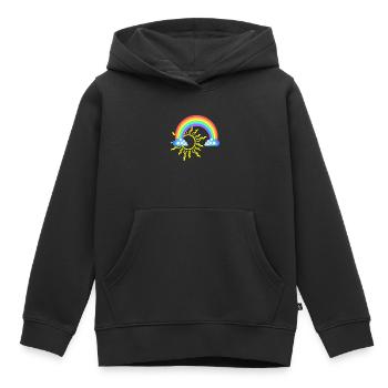 Arc-en-ciel - Sweat Premium à capuche enfant bio - noir - Devant - AI Model Kid Male (0cm)