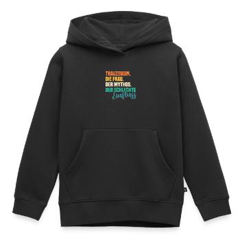 Hochzeit Junggesellenabschied Trauzeugin - Kinder Premium Organic Hoodie - Schwarz - Vorne - AI Model Kid Male (0cm)
