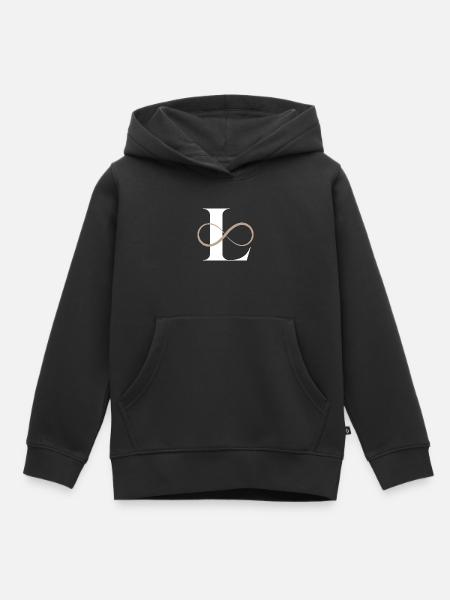Unendlicher Buchstabe - Kinder Premium Organic Hoodie - Schwarz
