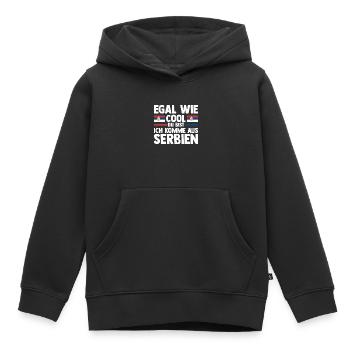 Serbe Serbe Serbie - Sweat Premium à capuche enfant bio - noir - Devant - AI Model Kid Male (0cm)