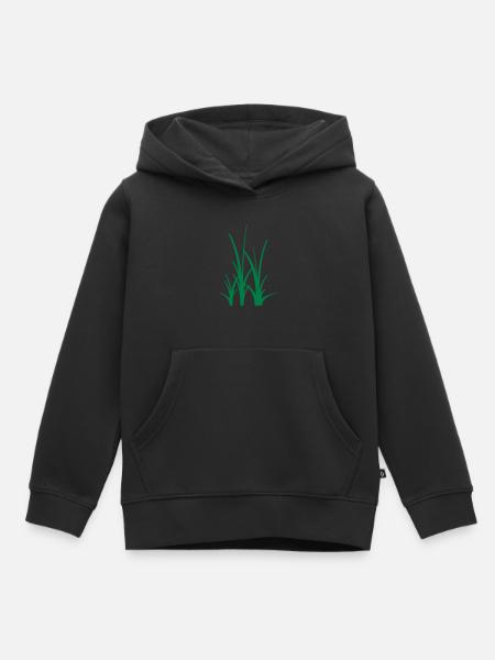 Binary Gras - Kinder Premium Organic Hoodie - Schwarz